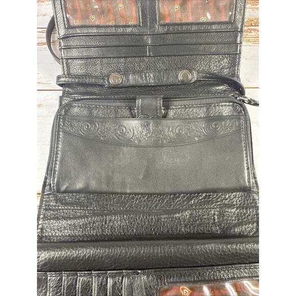 Brighton Burgundy Crocodile Embossed Leather Crossbody Bag — 7 x 5 - Picture 6 of 8